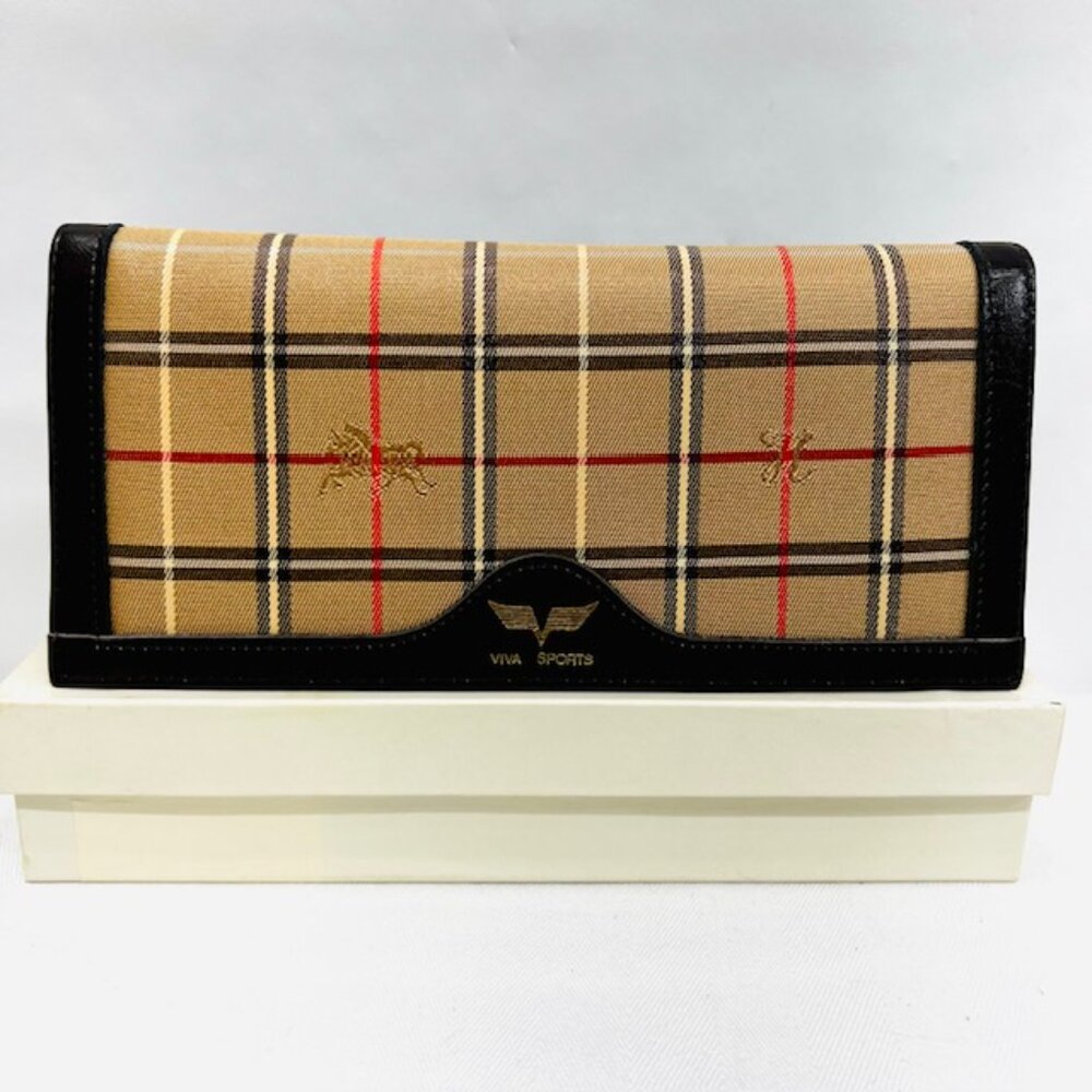 New Beautiful VIVA SPORT Women Wallet Leather burgendy Nova Check Bi-Fold (93 - Picture 2 of 11